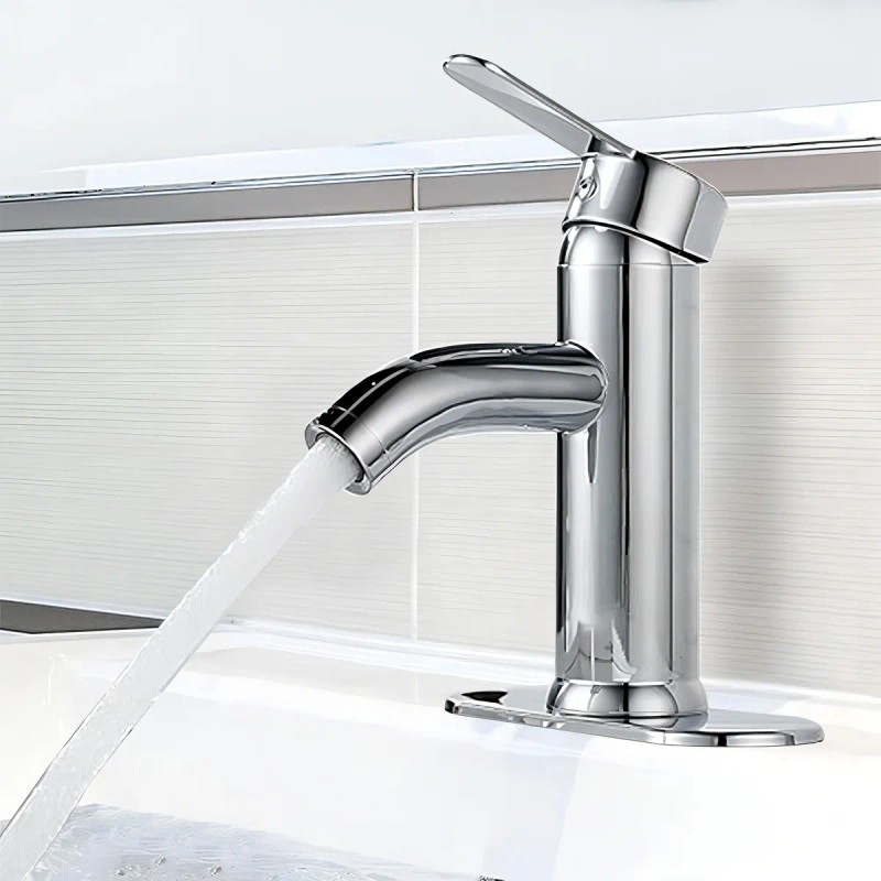 Grifería Banna GRB01 Monomando Cromado Acero Inoxidable para Baño