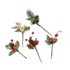 LouisaYork Artificial Pine Picks, 30pcs Christmas Red Berries Pine Cones