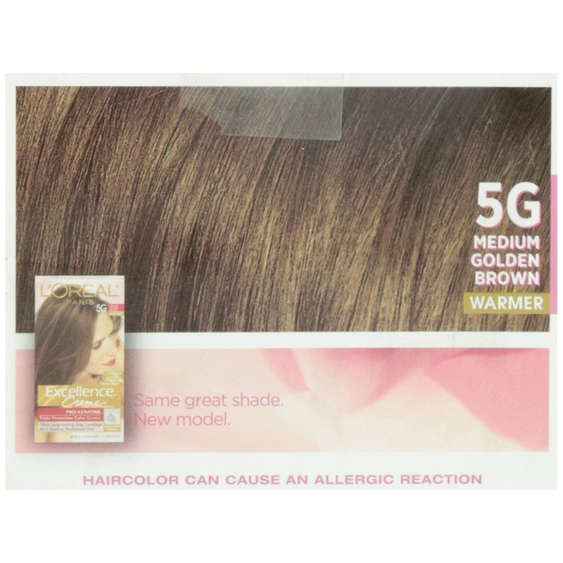 L'Oreal Excellence #5G Medium Gold Brown Hair Color, 1 ct