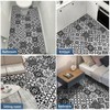 RomDeco Peel and Stick Floor Tile Black and White Vinyl