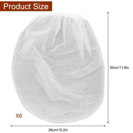 6 Pcs 1 Gallon Paint Strainer Bags, White Fine Mesh Filter Bags, Bucket Elastic Top Opening Strainer Bags,Hydroponic Paint Filter Bags, for Paint Gardening Hydroponics