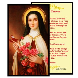 Blessed by His Holiness Pope Francis St Therese Teresa The Little Flower Laminated Holy Card