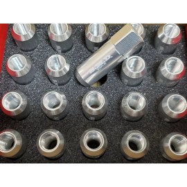SMD WHEEL LUG NUTS 12X1.25 EXTENDED OPEN END SILVER POLISH LUG NUT ( set of 20 )