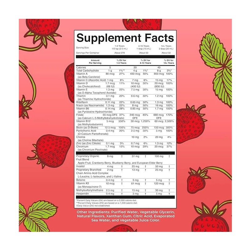 Mary Ruth's Liquid Morning Multivitamin Essentials+ Strawberry 32 fl oz