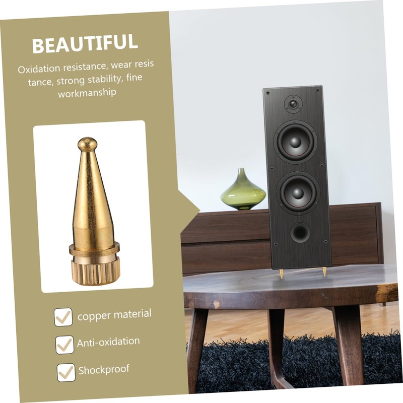 Operitacx 4Pcs Speaker Spikes Copper Feet Isolation Stands for Audio