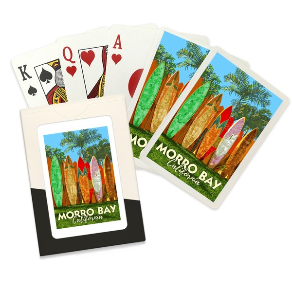 Lantern Press Morro Bay, California, Surfboard Fence (52 Playing Cards,