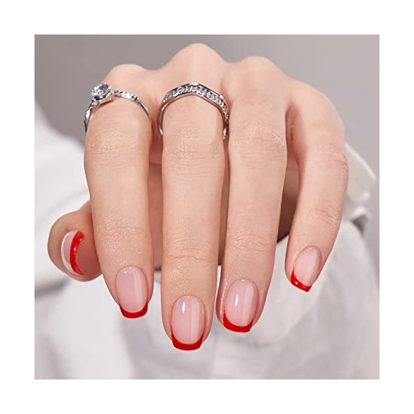 Short Press On Nails - BTArtbox French Tip Press On