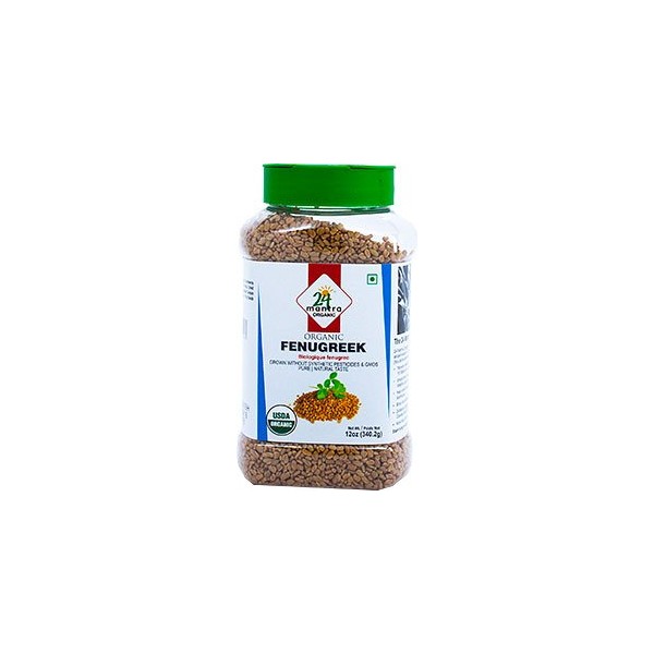 24 Mantra Organic Fenugreek Seed - 12 oz jar(USDA CERTIFIED ORGANIC)