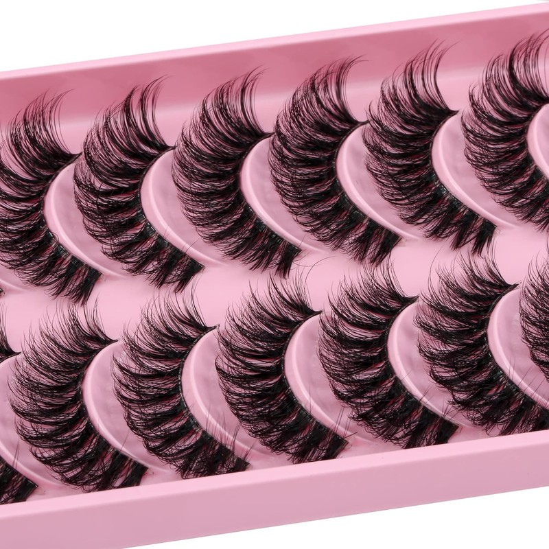 Clear Band Eyelashes Russian Volume Fluffy Strip Lashes 10 Pairs