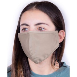 Headmost ComfyMax 3 Layer Fabric Facemask: Water Repellent, Washable & Breathable Face Mask (Khaki1)