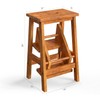 GLACER 3-Tier Folding Step Stool, Portable Wood Step Ladder for