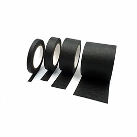 Black Painters Tape Masking Tape 2 1 3/4 1/4 Inch Wide, Multi Size 4 Assorted Masking Tape Art Craft Tape, Paper Tape for Kids Artist Teachers Scrapbooking Drafting, 0.24/0.6/1/2 inch Wide X11 Yards
