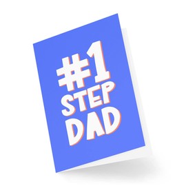 Tongue in Peach CBH1428 Step Dad Cards - Number 1 Step Dad - Fathers Day Cards - Birthday Cards for Dad - Christmas Card for Dad