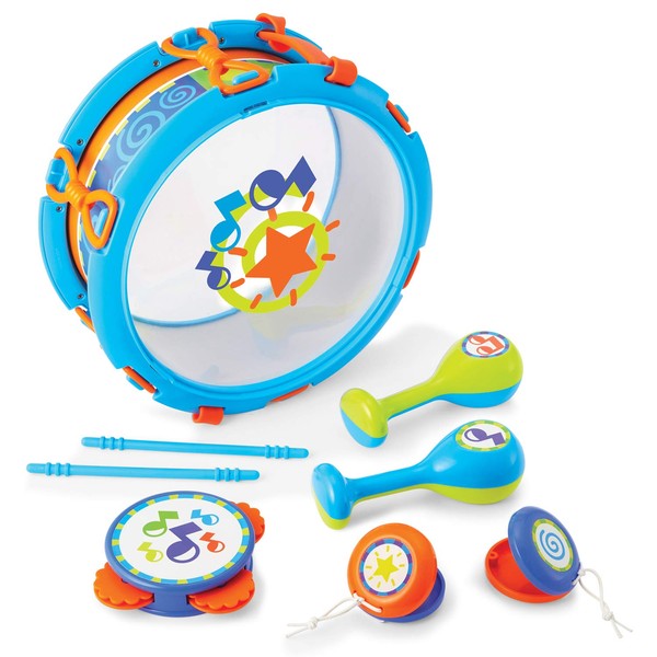 Kidoozie My First Drum Set, 6 Instruments for Children Ages 2 Years and Older