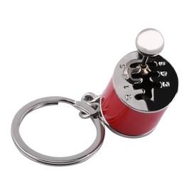 Yinhing Stick Shift Fidget Toy,Creative Car Part Model Gear Shifter Keychain, Mini Car Gear Shift Knob Gear Metal Keyring Keychain for Men(red)