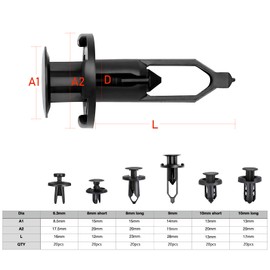 Car Push Retainer Clips, Ginsco 120 Pcs Auto Fasteners Assortment Plastic Push Pin Rivets Expansion Screws Replacement with Auto Trim Removal Tool Fastener Remover for Door Trim Panel Fender