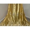 Wowfabric4less123 GOLD IVORY Satin W/Embroidery sequins Lace fabric 50” Width