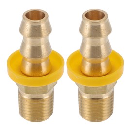 HEROFFIX Brass Hose Barb Fittings 1/16" 1/4" NPT Male Thread Barb Fitting for Air Water Oil Gas Fuel 2 Pcs Gold Tone