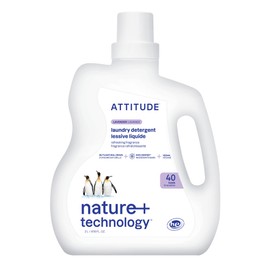 ATTITUDE Liquid Laundry Detergent, EWG Verified, HE Compatible, Plant-Based & Vegan, Natural Laundry Soap, Lavender Scent, 40 Loads, 67.6 Fl Oz