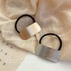 Rectangle Metal Hair Ties Elastic Ponytail Holder Stretch Hair Bands