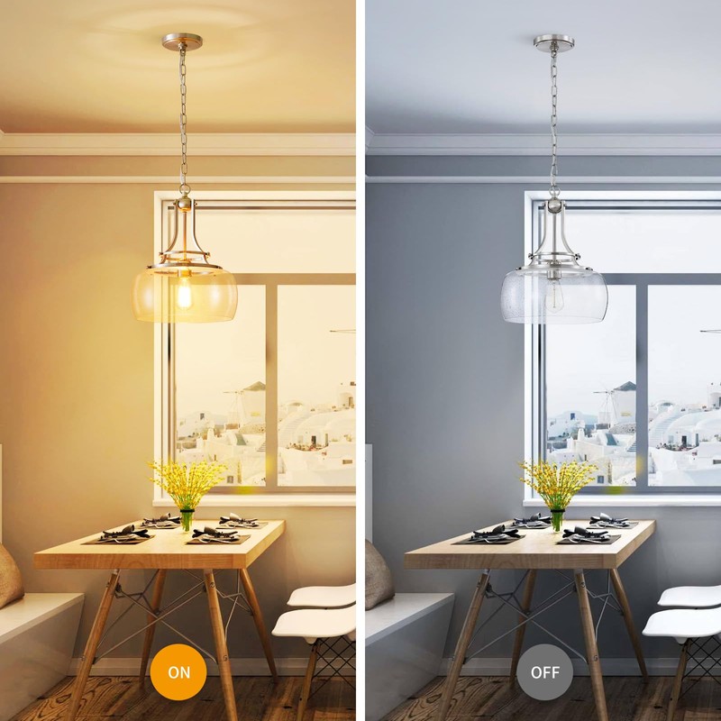 WUZUPS Chandelier Rustic Farmhouse Industrial Round Ceiling Pendant LED Light