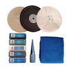 PURUI 10PC 6" Metal Buffing Polishing Wheel Kit for Angle