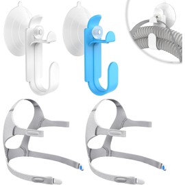 ItAll 2PCs Replacement Headgear for Airfit N20 with 2 Pairs of Clips，Features with 2PCs Hanger-Suction Cup Hooks Without Damaging The Wall, Supplies