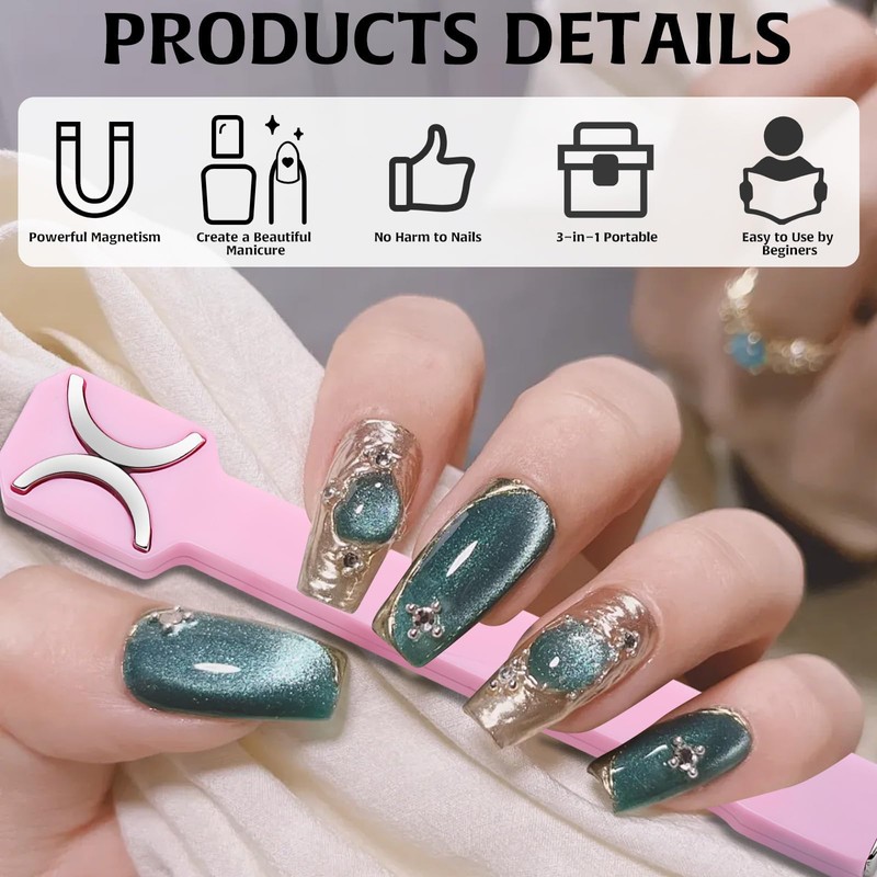 3 in 1 Nail Magnet Tool Cat Eye 3D Nails