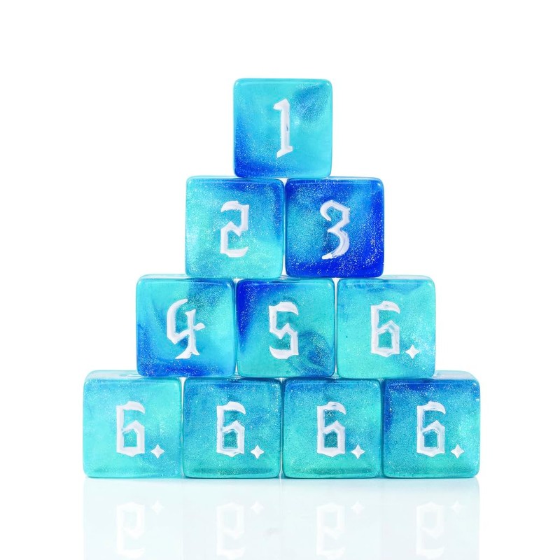 Yourandoll 10pcs Polyhedral Dice D6 Dice 6 Dice 16mm DND