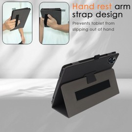 XLTTONG for DOOGEE U11 Case 11 Inch,Full Coverage PU Leather Cover Case Folding Stand with Hand Strap Cover for DOOGEE U11 Pro (Black)