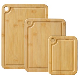 Totally Bamboo 3-Piece Cutting Board Set — Kitchen Chopping Boards with Juice Grooves, Premium Bamboo Cutting Boards for Meat, Vegetables and Cheese