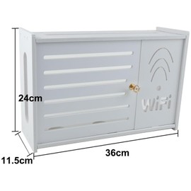 WiFi Router Storage Box, Routers Shelf Wall Mount, Hider Cord Management Container, Wooden Cable Management Box Wireless Router, For Living Room Home Office