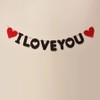 Felt I Love You Sign with 6 Red Heart Foil