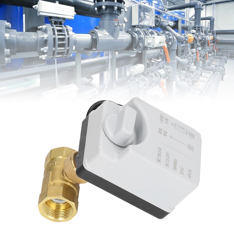 Motorized Ball Valve Electrical 2 Way Normally Closed Manual Automatic