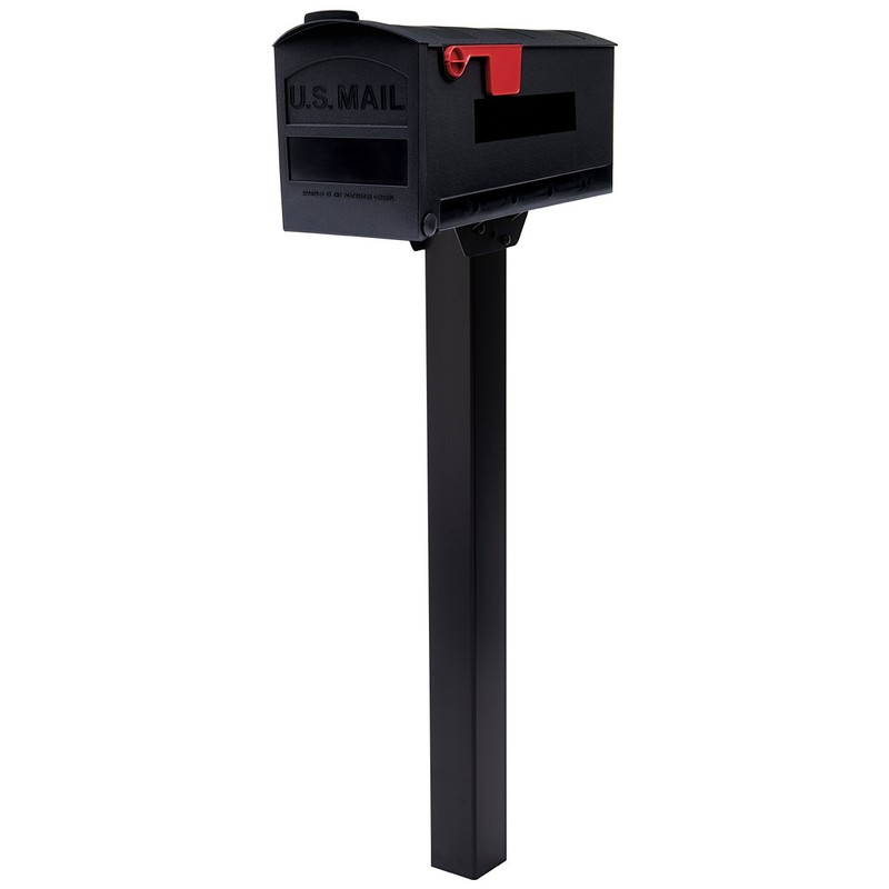 Gibraltar Mailboxes Patriot Medium Capacity Rust-Proof Plastic Black, Post-Mount Mailbox,