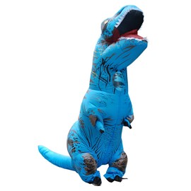 JASHKE T-rex Inflatable Costume Inflatable Dinosaur Costume Inflatable Costumes for Adult(Blue)