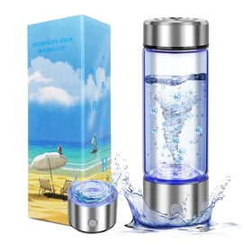 Premium Hydrogen Water Bottle with Advanced Electrolysis Technology, High Borosilicate Glass, Leak-Proof Design, 420ml Capacity, Enhances Skin Health, Sleep Quality, Metabolism, and Vitality