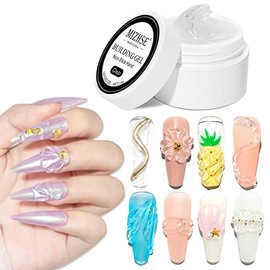 MIZHSE Solid Builder Gel Sculpture Solid Nail Extension Gel for Nail, Non-Sticky Hand Builder Gel Carving Gel Modeling Nail Art Gel 15g (0.5 FL OZ)
