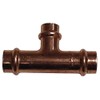 Cornat Press T-piece, copper with reduced outlet, 3 sockets, A