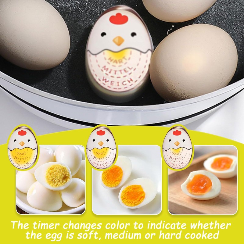 Set of 2 egg timer for cooking (hard/medium/soft), egg selection