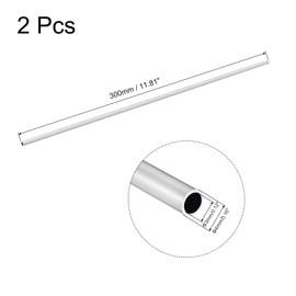 sourcing map 6063 Aluminum Round Tube 4mm OD 3mm Inner Dia 300mm Length Pipe Tubing 2 Pcs