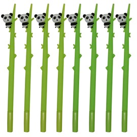 Maydahui Cute Panda Tree Climbing Ballpoint Pen, Set of 8, 0.02 inch (0.5 mm), Black Ink, Stylish, Animal, Gel Ballpoint Pen, Cute, Stationery, Gift, Present, Kids, Students
