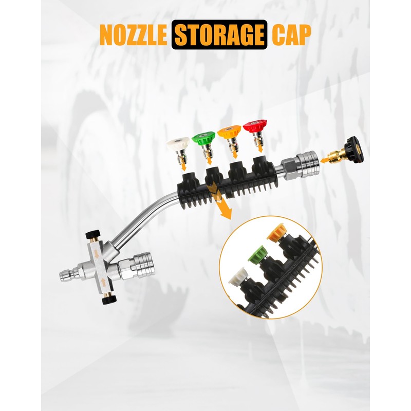 DANCINGBOAR Foam Cannon Dual Connector, Double Tip Attachment with 5