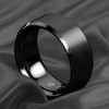 ATOP 8mm Classic Black Brushed Tungsten Carbide Ring For Mens