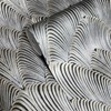 arthouse Wave Black Silver Gold Metallic Faux Fabric Textured Wallpaper