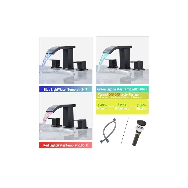 Bathroom faucets 3 Hole Widespread Modern Bathroom Sink Faucet 8