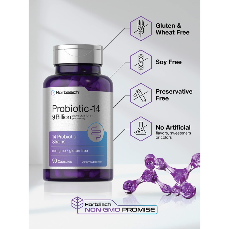 Horbäach Probiotics for Women & Men | 14 Strains for