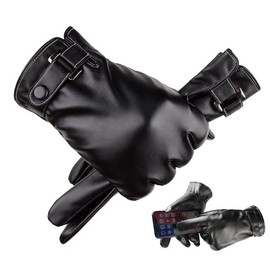 Guantes de Piel para Hombre, Guantes Negros de Cuero con Pantalla Tctil,Guantes para Frio,Guantes para Moto Motocicleta Bicicleta al Aire Libre...    