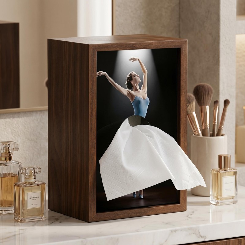 Ballerina Tissue Box – Elegant Wooden Ballet Girl Tissue Box
