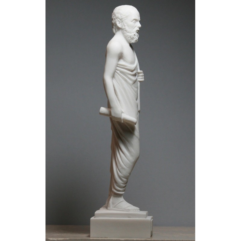 Greek Philosopher Socrates Cast Marble Statue Sculpture Figure 9.45 inches